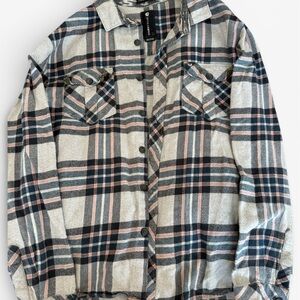 Billabong Plaid Shirt - Black, Pink, Cream